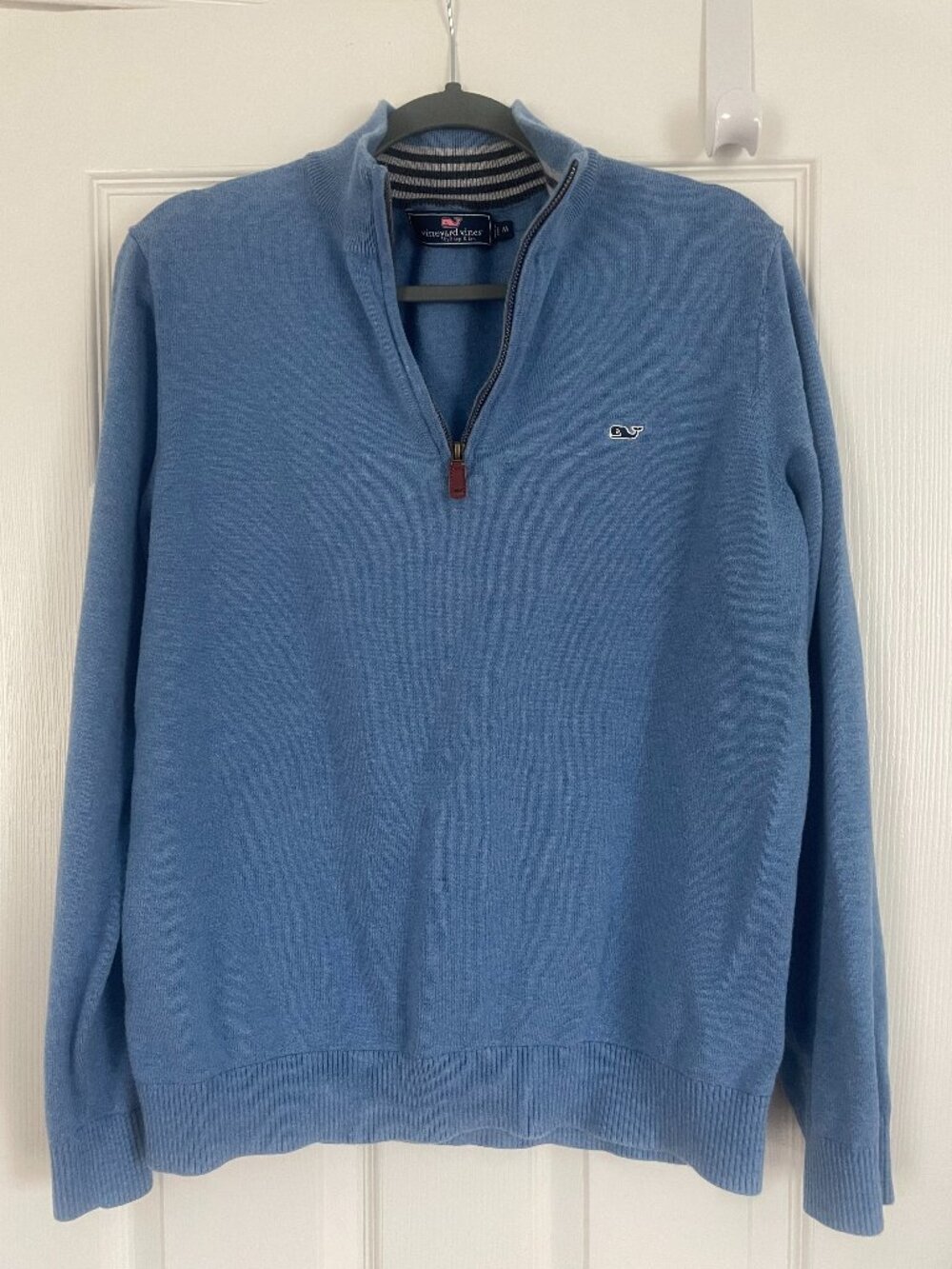 Vineyard Vines sweater. Men’s M, blue, 1/4 zip cotton sweater